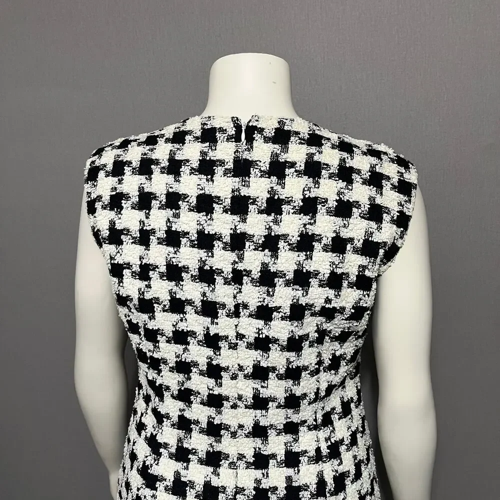 SOLD❌❌Vintage Houndstooth Tweed Houndstooth Print Dress Sz-10/12 (Large) - Picture 6 of 10